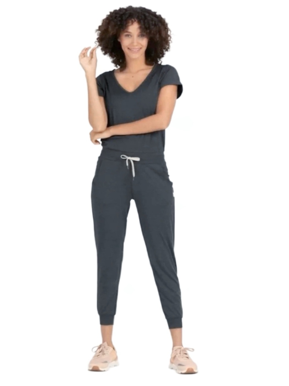 Vuori All Day Jumpsuit — Charcoal Heather, Size XS